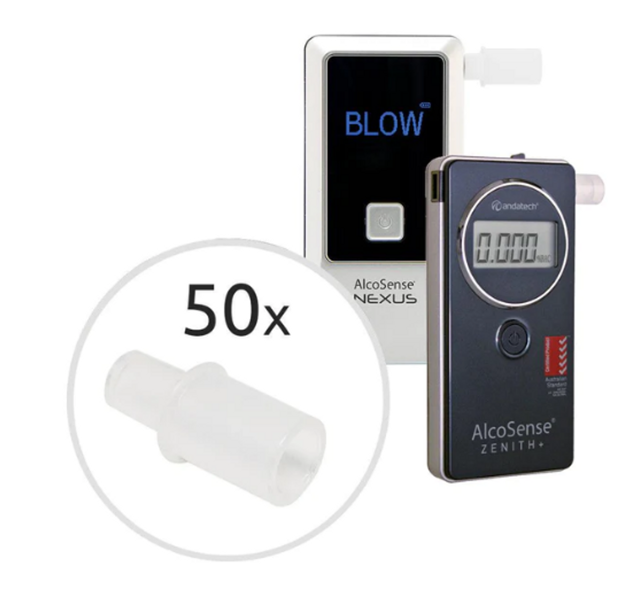 Mouthpieces for AlcoSense Breathalysers (50/pack)