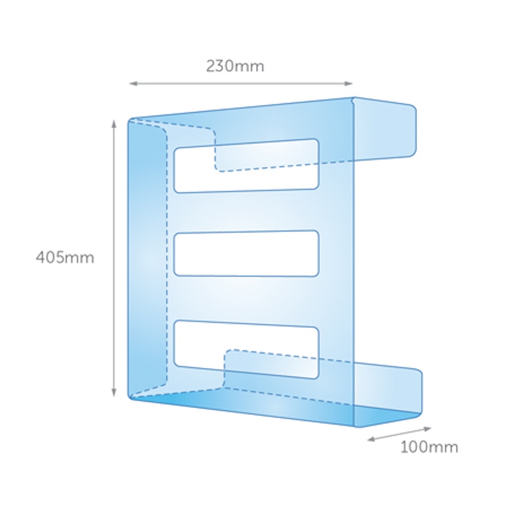 White Acrylic Triple Tier Glove Dispenser