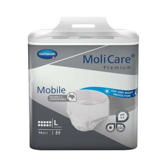 Molicare Premium Mobile 10 Drops Large Waist 100 150 Cm Unisex 2616ml White PKT