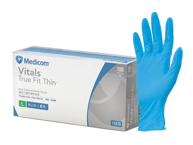 Medicom Vitals True Fit Thin Blue Nitrile Gloves (100pcs) - Large