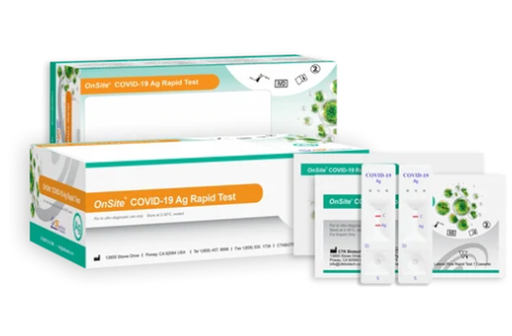 OnSite CTK Biotek Covid-19 Rapid Antigen Self Test Nasal Swab - 20 Pack