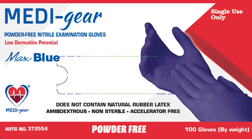 Medi-Gear Blue Nitrile Gloves (100pcs) - Large