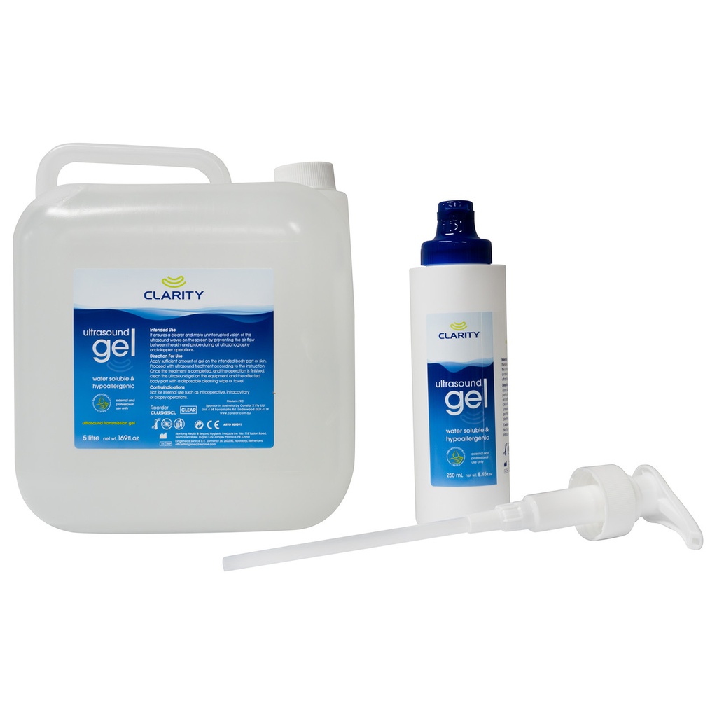 Clarity Ultrasound Clear Gel - 250ml/5L