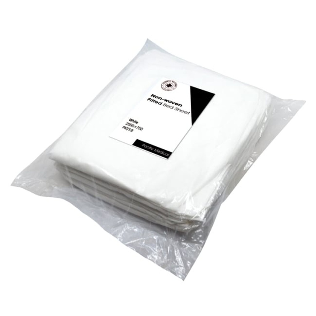 Bed Sheet Fitted 200 X 75cm Non-woven Universal White Disposable