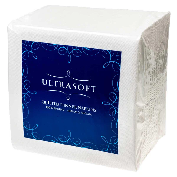 Caprice Ultrasoft Quilted Dinner Napkin White 2Ply GT Fold WQDGT