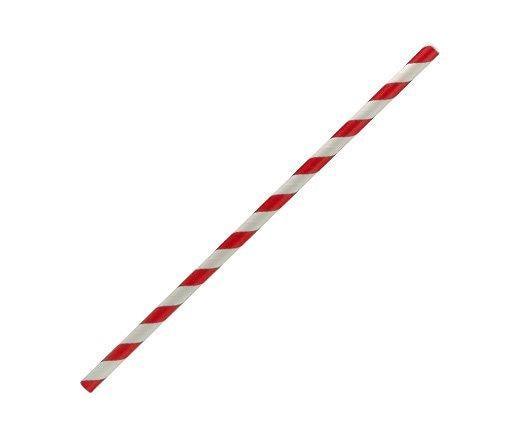 Red And White Paper Straws - 2500 Per Carton