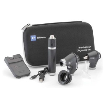 [SMS1PM3LXE] Welch Allyn Portable LED Diagnostic Set – PanOptic Plus Ophthalmoscope, MacroView Plus Otoscope, Li-Ion Plus USB-C Handle, iExaminer &amp; Hard Case
