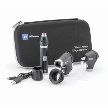 [SMS1PM2LXU] Welch Allyn Portable LED Diagnostic Set – PanOptic Basic Ophthalmoscope, MacroView Basic Otoscope, Li-Ion USB Handle &amp; Hard Case