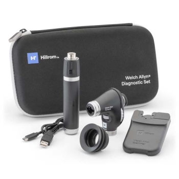 [SMS1PX3LXE] Welch Allyn Portable Diagnostic Set – PanOptic Plus LED Ophthalmoscope, Li-Ion Plus USB-C Handle, iExaminer, and Hard Case