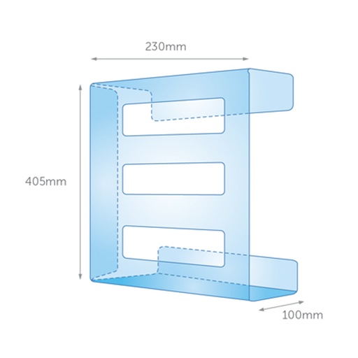 [979] White Acrylic Triple Tier Glove Dispenser