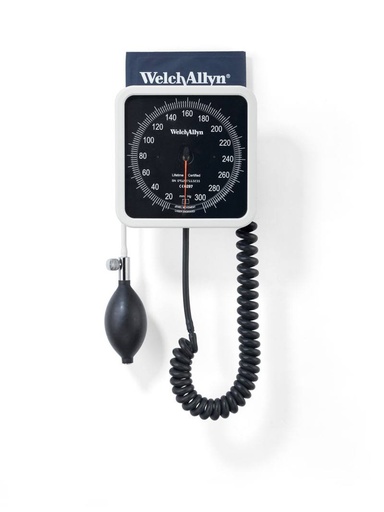 [991] Welch Allyn Sphygmomanometer 767 Aneroid With Wall Mount And Adult Cuff