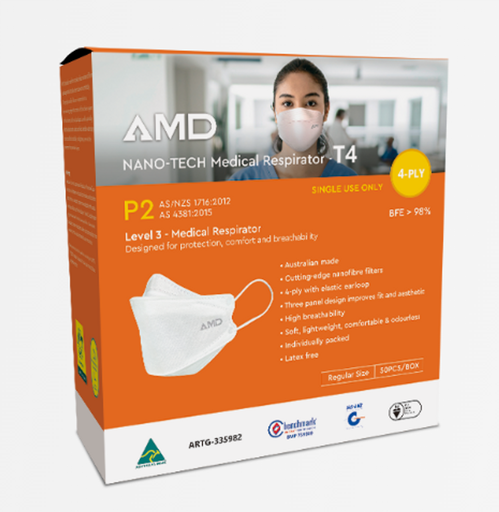 [1143] AMD P2 Nano-Tech Medical Respirator 50pcs