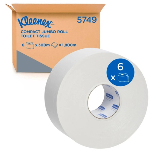 [1156] KC5749 Kleenex Toilet Tissues Jumbo 2 Ply 300m - 6 Rolls