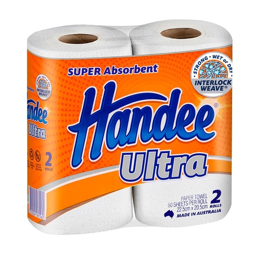 [1166] Handee Ultra Kitchen Towel 2 Ply 60 Sheets Double Pack (12 Rolls)
