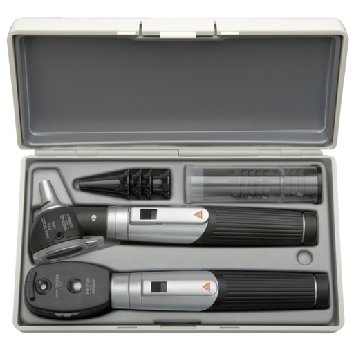 [1025] HEINE Mini 3000 Diagnostic Set XHL with 2 Handles In Hard Case