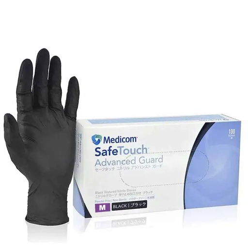 [1207] Medicom Safe Touch Advanced Guard Black Nitrile Gloves