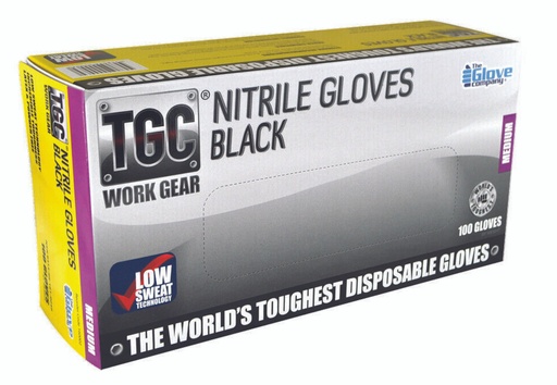 [1210] TGC Black Nitrile Disposable Gloves (100 pcs)