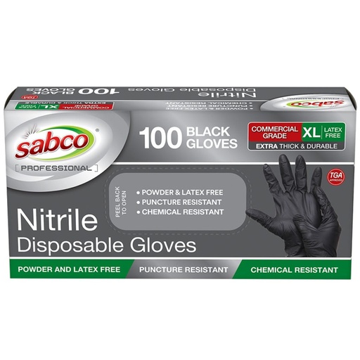 [1212] Sabco Black PF Nitrile Heavy Duty Gloves