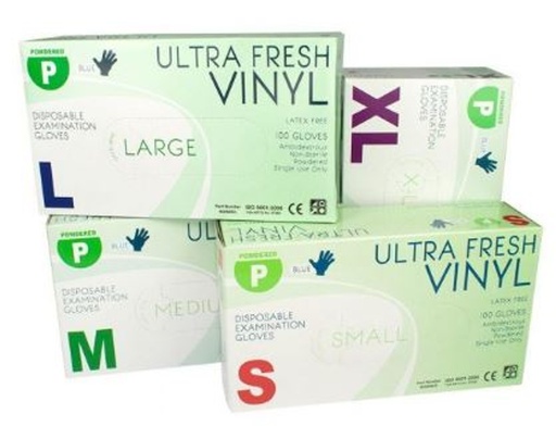 [1225] Ultra Fresh Clear Vinyl Disposable Gloves (100pcs)