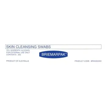 [SKU-SMS-0678] Alcohol Swabs Briemar Skin Cleaning (BRI5530200)
