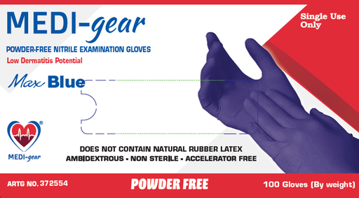 [1243] Medi-Gear Blue Nitrile Gloves (100pcs)