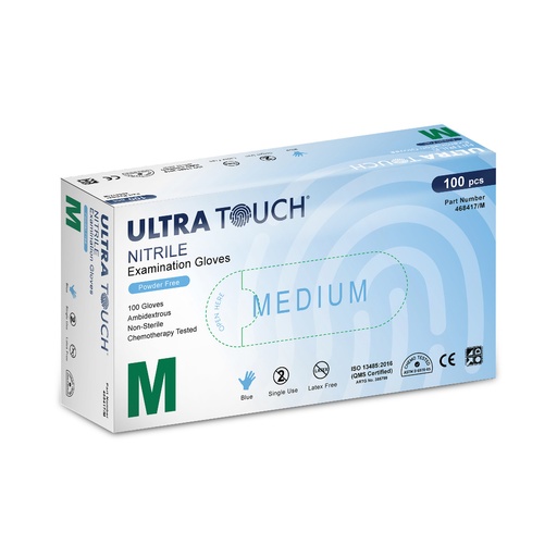 [1245] Ultra Touch Examination Nitrile Blue Powder Free Gloves 100pcs