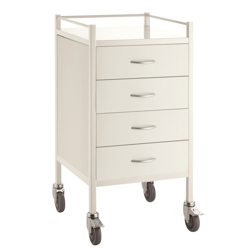 [1262] Powder Coated Trolley Four Drawer