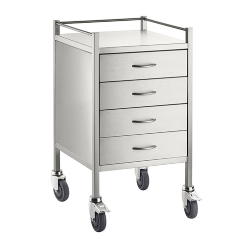 [1273] Stainless Steel Trolley Four Drawer With Top Locking Drawer