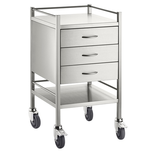 [1278] Stainless Steel Trolley Three Drawer