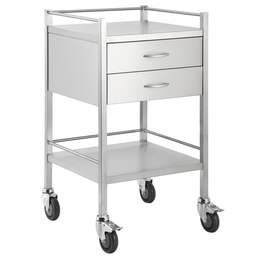 [1279] Stainless Steel Trolley Two Drawer