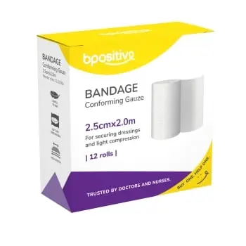 [SMS-BP011103BA] Bpositive Bandage Conforming Gauze 2.5cm X 2m (BP011103BA)