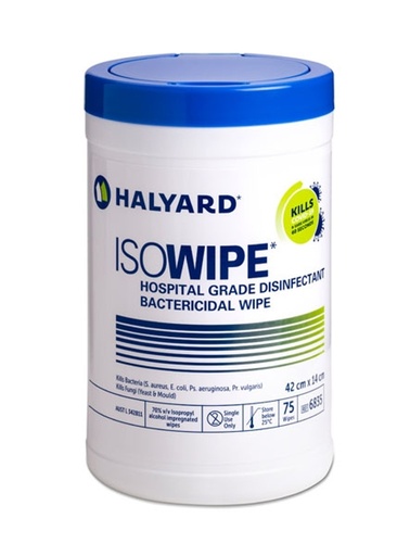 [1316] Halyard Isowipe Disinfectant Bactericidal Wipes - Tub