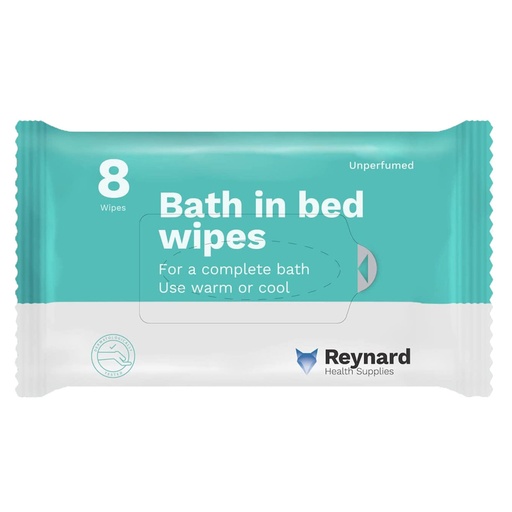 [1322] RHS102 Reynard Bath In Bed Wipes 8 Pack (33x23cm)