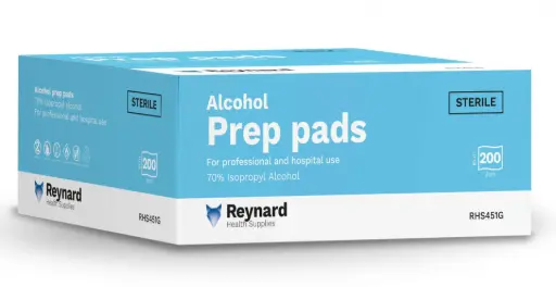 [SMS-RHS451G] RHS451G Reynard Sterile 70% Isopropyl Alcohol Prep Pad Swab - Small