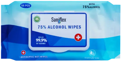 [1336] Saniflex 75% Alcohol Sanitary Wipes - 50 pack