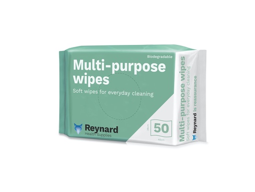 [1346] RHS601 Reynard Multi-Purpose Everyday Wipes 50 Pack (38x40cm)