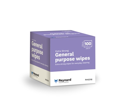 [1347] RHS316 Reynard General Purpose Wipes 100 Pack (33x29cm)