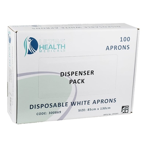 [1376] Ultra Health Disposable Apron Dispenser Pack 100 pieces