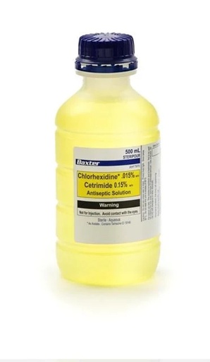 [1412] Chlorhexidine 0.015% Cetrimide 0.15% Antiseptic Solution - Various Sizes