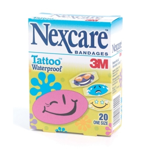 [1555] Nexcare Tattoo Bandaid Strips Waterproof Cool Smiles- BOX/20