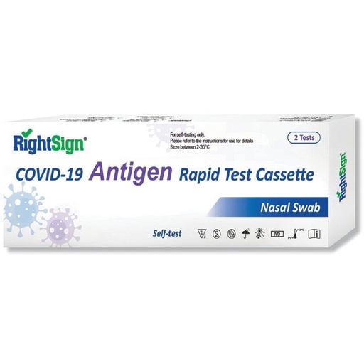 [1055] RightSign COVID 19 Antigen Test (Nasal Swab) Self Test 2 x 2 Packs (4 tests)
