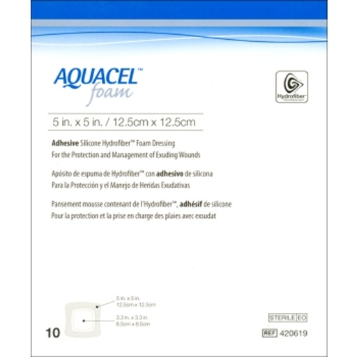 [CON420619] Aquacel Foam Adhesive Dressing 12.5 X 12.5cm BOX/10
