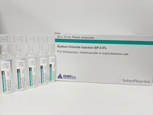 [2065] Sodium Chloride 0.9% for Inj 10ml Amp - BOX/50