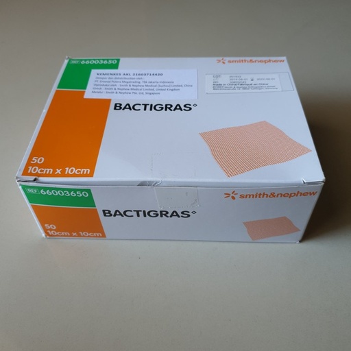 [66003650] Bactigras 10 X 10cm Dressing - Box of 50