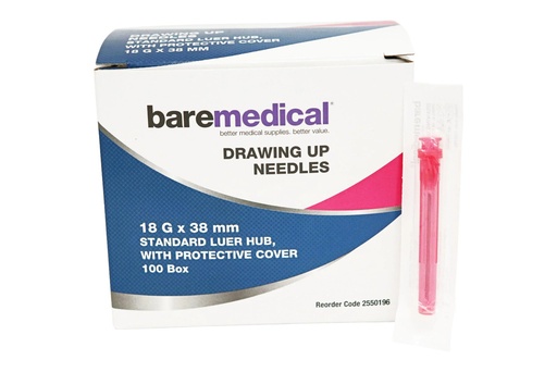 [2550196] Drawing Up Needles 18G x 38MM - Box of 100