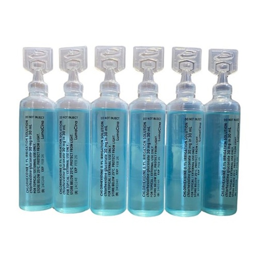[JUNF000060764] Chlorhexidine 0.1% Gluconate - 30ml Ampoules Steritube (Blue) - BOX/30