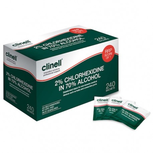 [CA2C240AUS] Clinell Alcoholic 2% Chlorhexidine Wipes- 240pcs