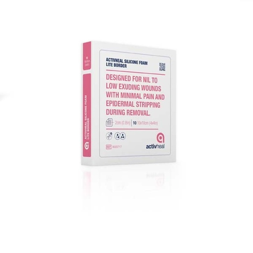 [ADM9023687] ActivHeal Silicone Adhesive Foam Lite Border 5 X 5cm - BOX/10