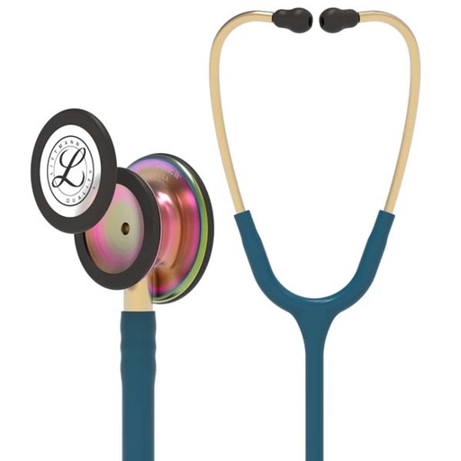 [3M5807] 3M Littmann Classic III Stethoscope -Special Edition Rainbow Chestpiece; Caribbean Blue Tube; Brass Stem and Headset