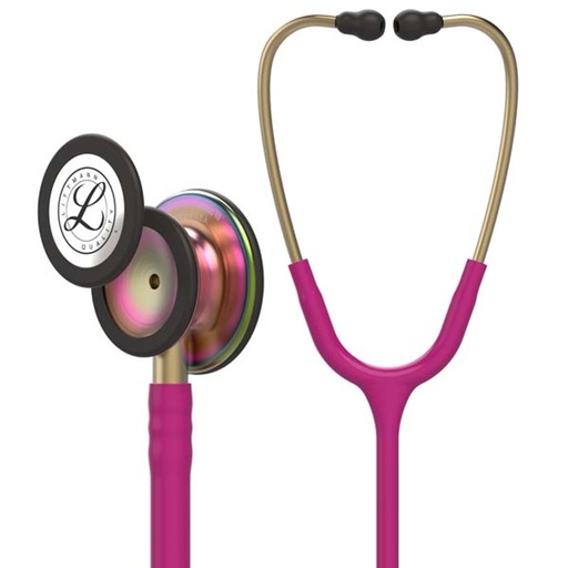 [3M5806] 3M Littmann Classic III Stethoscope - Special Edition Rainbow Chestpiece; Raspberry Tube; Brass Stem and Headset